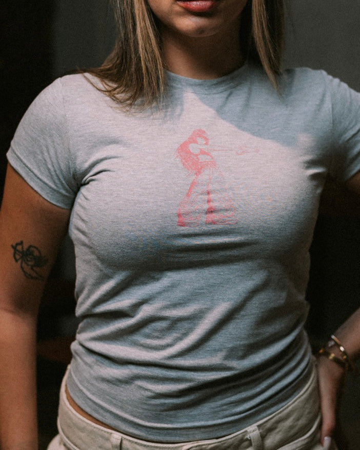 BABE TEE GIRL SHOOTING GRAY